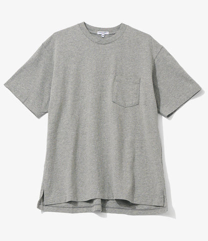 Plain Cross Crew Neck T-Shirt - Grey