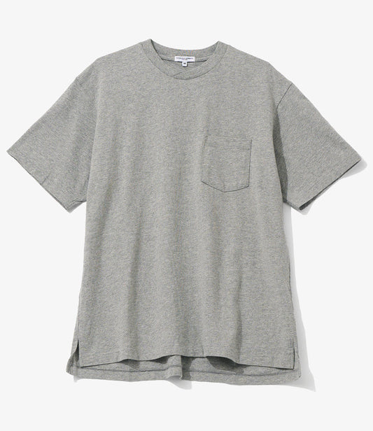 Plain Cross Crew Neck T-Shirt - Grey
