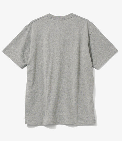Plain Cross Crew Neck T-Shirt - Grey