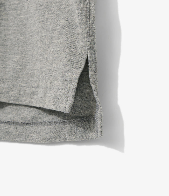 Plain Cross Crew Neck T-Shirt - Grey