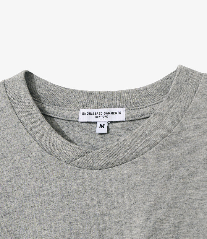Plain Cross Crew Neck T-Shirt - Grey