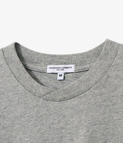 Plain Cross Crew Neck T-Shirt - Grey