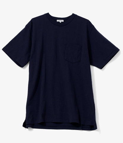 Plain Cross Crew Neck T-Shirt - Navy