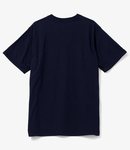 Plain Cross Crew Neck T-Shirt - Navy