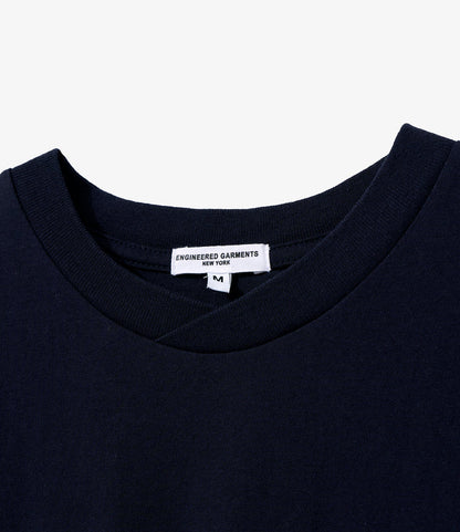 Plain Cross Crew Neck T-Shirt - Navy