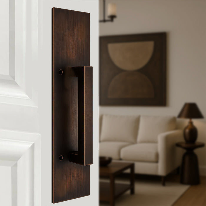 Plain Rectangular Style Door Pull - Barn Door Handle - 10 Inches - Multiple Finishes Available