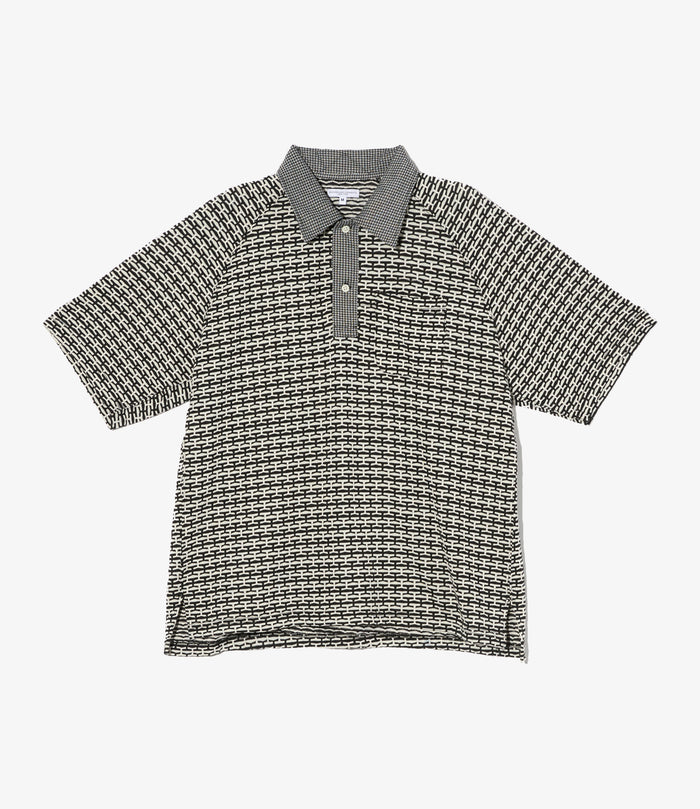Polo Shirt - Black/White CP Horizontal Knit Jq.