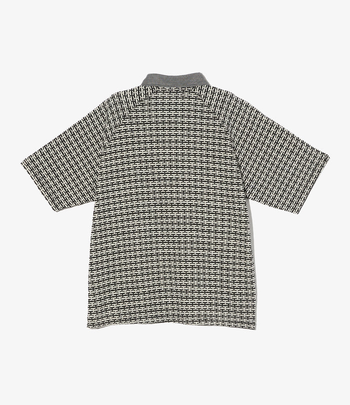 Polo Shirt - Black/White CP Horizontal Knit Jq.