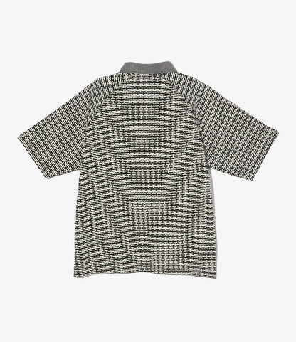 Polo Shirt - Black/White CP Horizontal Knit Jq.
