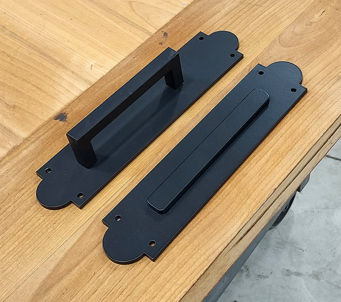 Ponderosa Style Door Pull - Barn Door Handle with Matching Finger Pull