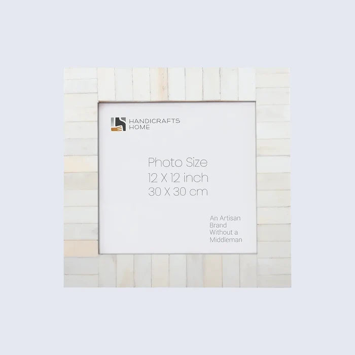 Handmade Poster Frames Classic Bone Inlay Collection, White, 12" x 12", for wall display