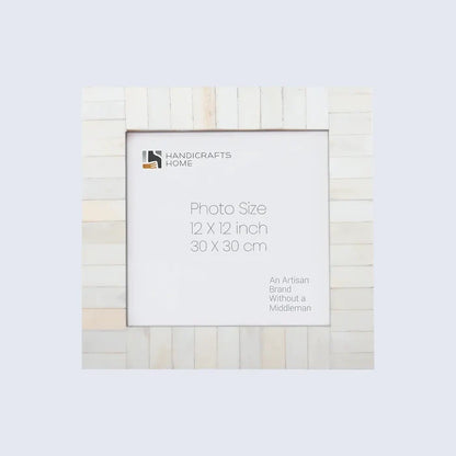 Handmade Poster Frames Classic Bone Inlay Collection, White, 12" x 12", for wall display