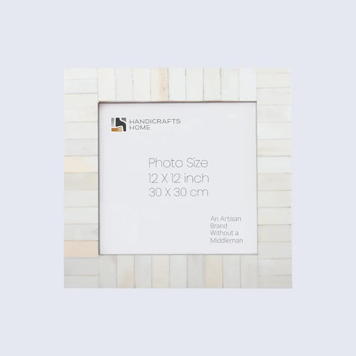 Handmade Poster Frames Classic Bone Inlay Collection, White, 12" x 12", for wall display