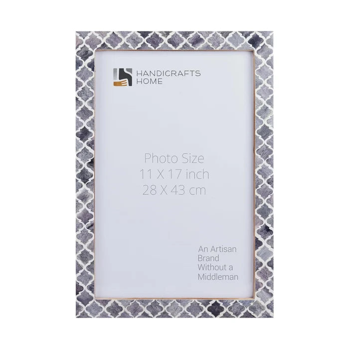 Handmade Poster Frames Moroccan Pattern Bone & Resin Inlay Collection, Grey, 23 Sizes, for wall display