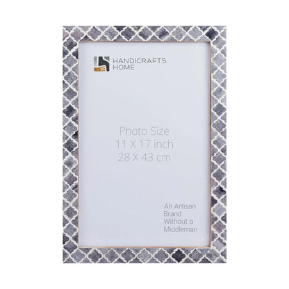 Handmade Poster Frames Moroccan Pattern Bone & Resin Inlay Collection, Grey, 23 Sizes, for wall display