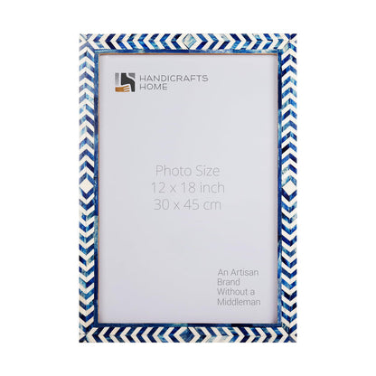 Handmade Poster Frames Taj Pattern Bone Inlay Collection, Blue, 4 Sizes, for wall display