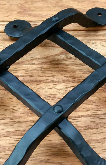 Premium FLAT Tip Speakeasy Grille  - Size: 16" x 16"  6 Bars, Black Powder Coat finish - Wild West Hardware