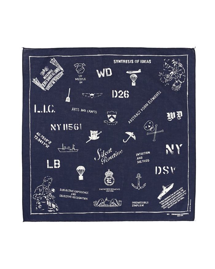 Printed Bandana - Navy - Military Graffiti
