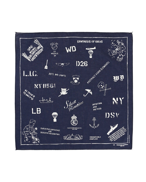 Printed Bandana - Navy - Military Graffiti