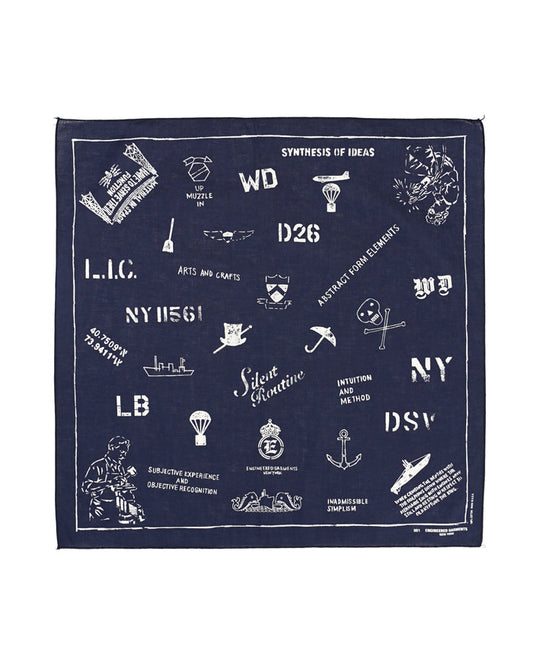 Printed Bandana - Navy - Military Graffiti