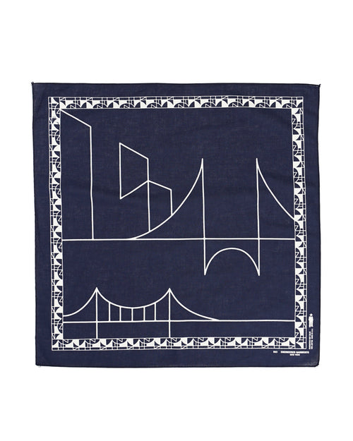 Printed Bandana - Navy - Stained Glass