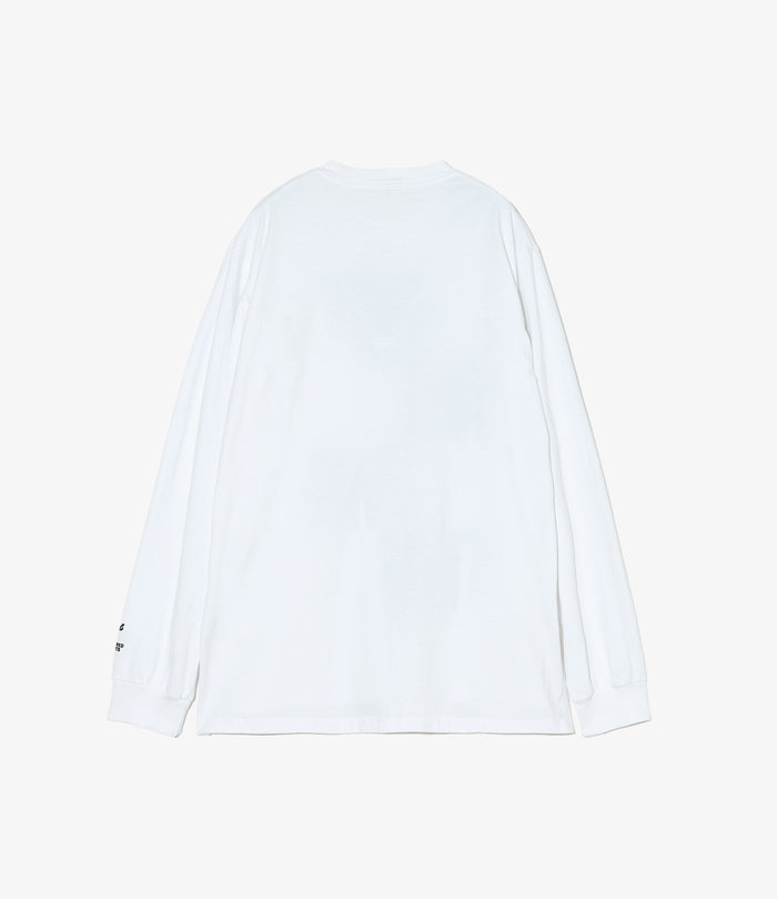 Printed Cross Crew Neck L/S T-Shirt - White Flower