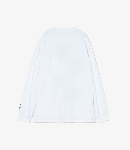Printed Cross Crew Neck L/S T-Shirt - White Flower