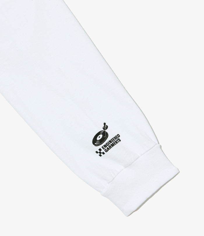 Printed Cross Crew Neck L/S T-Shirt - White Flower
