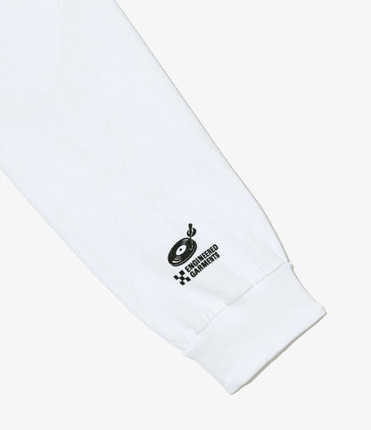 Printed Cross Crew Neck L/S T-Shirt - White Flower