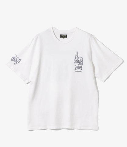 Printed Tee - White - Iron Hand