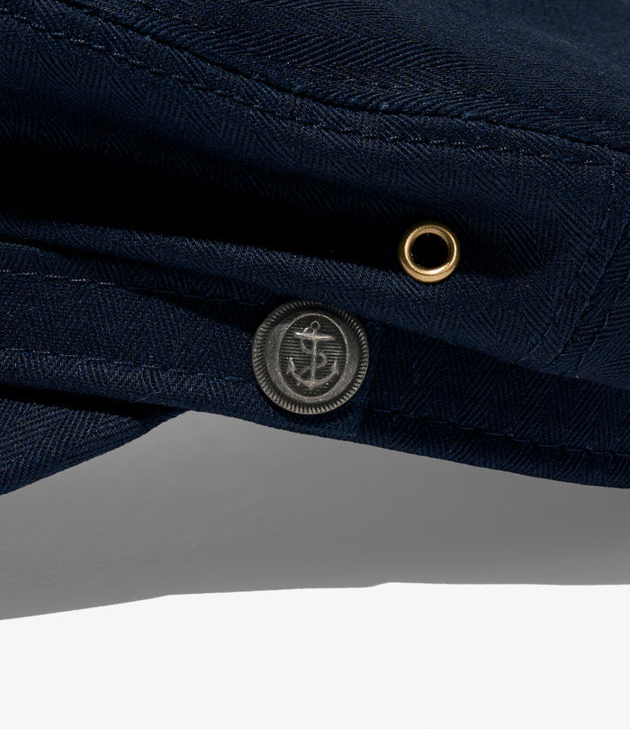 Quaker Marine Supply Co. x NNY - Roll-up Yacht Cap - Dk. Navy HB Twill