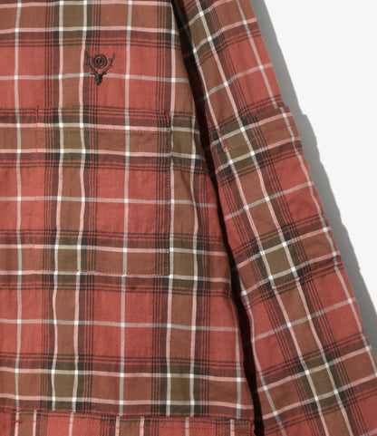 Ranger Shirt - Red - Cotton Lawn Shirring / Plaid