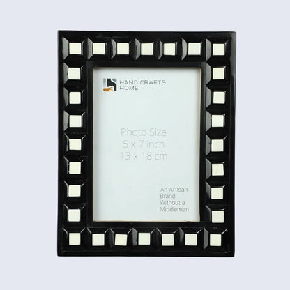 Handmade Resin Inlay Picture Frame - Black Square Collection - 5x7 - Available in 2 Colors