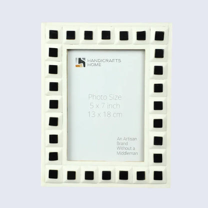 Handmade Resin Inlay Picture Frame - Black Square Collection - 5x7 - Available in 2 Colors