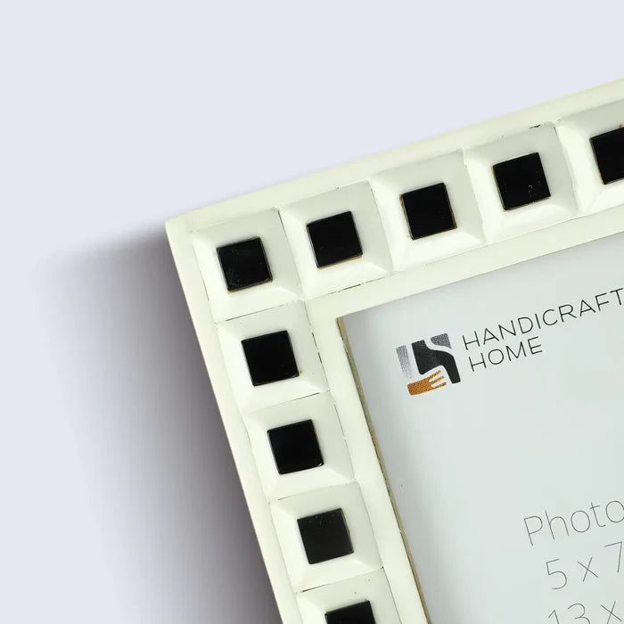 Resin Inlay Picture Frame | Black Square Collection | 5x7 | Available in 2 Colors