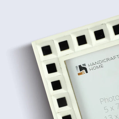 Resin Inlay Picture Frame | Black Square Collection | 5x7 | Available in 2 Colors