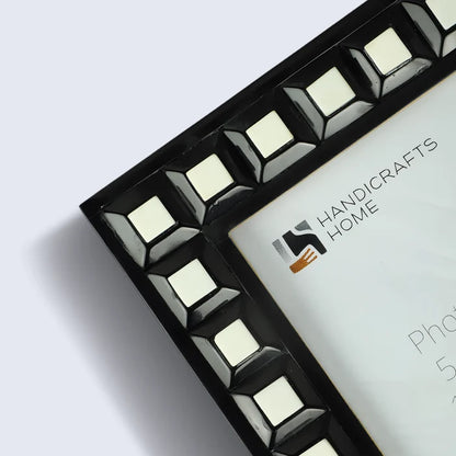 Resin Inlay Picture Frame | Black Square Collection | 5x7 | Available in 2 Colors