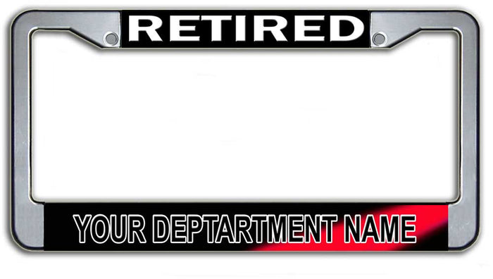 Retired Firefighter License Plate Frame - Personalized w Dept Name
