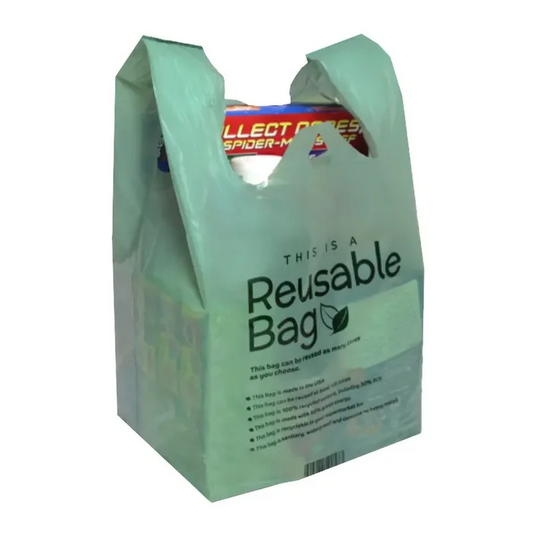 Wholesale Reusable Green T-Shirt Bag (Econ) - Buy in bulk at Mexmax INC for eco-friendly shopping solutions