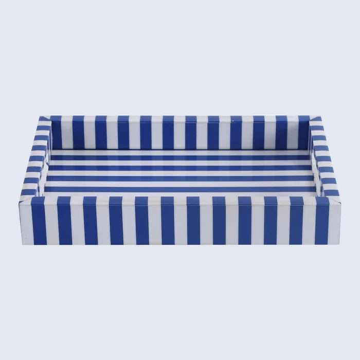 Riviera Elance Blue White Decorative Vanity Tray 12x8