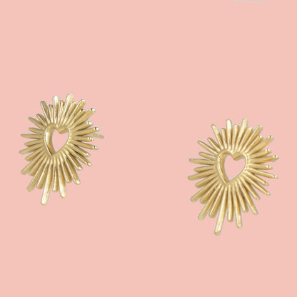 Sacré Coeur Stud Earrings (Gold Plated)