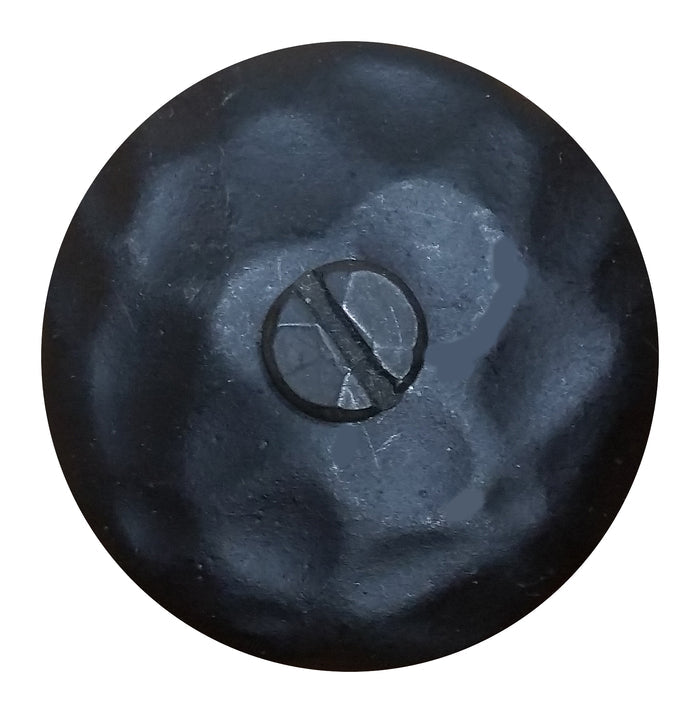 Clavos, Round, Hammered - Distressed, Premium Grade, 1 1/2 Inch Diameter, Matte Black Finish - Front View - Wild West Hardware