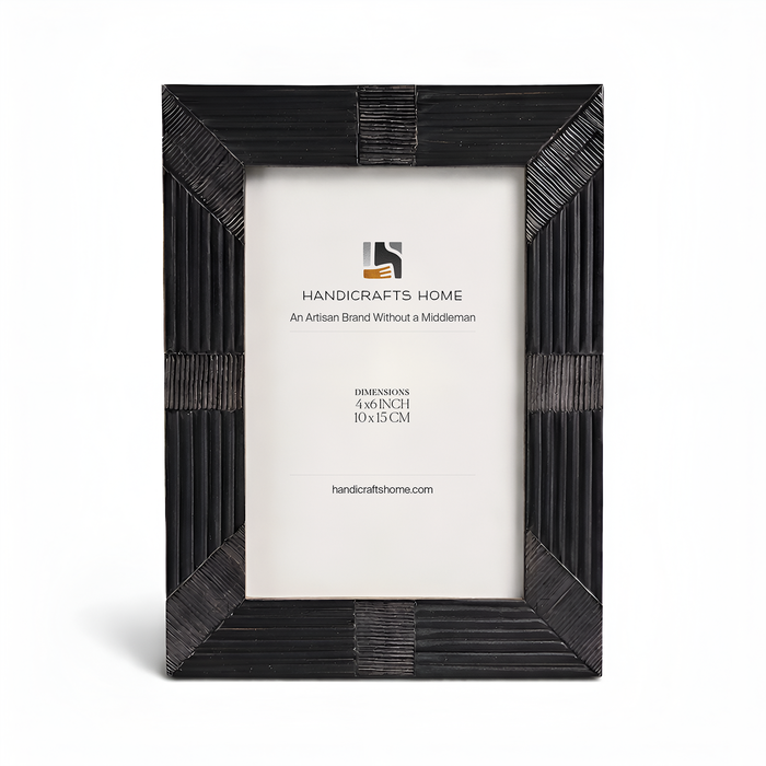 Handmade Shagrin Black Horn Inlay Picture Photo Frame 4x6 & 5x7