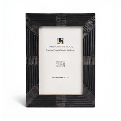 Handmade Shagrin Black Horn Inlay Picture Photo Frame 4x6 & 5x7