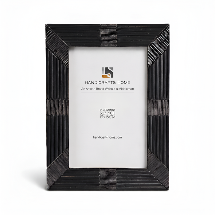 Handmade Shagrin Black Horn Inlay Picture Photo Frame 4x6 & 5x7