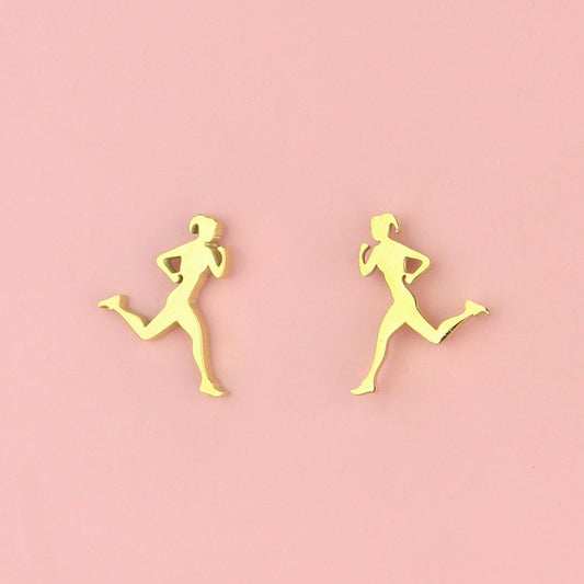 She's a Track Star Stud Earrings - Gold Plated