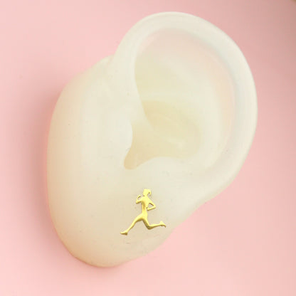 She's a Track Star Stud Earrings - Gold Plated
