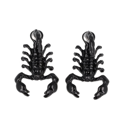 Shiny Black Scorpion 2 Piece Stud Earrings
