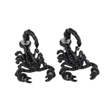 Shiny Black Scorpion 2 Piece Stud Earrings
