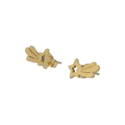 Shooting Star Stud Earrings (Gold Plated)